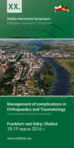 Management of complications in Orthopaedics and Traumatology