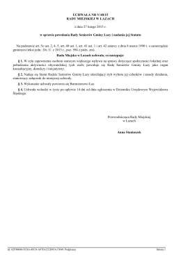 Statut Rady Seniorów Gminy Łazy