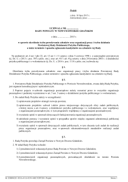 Projekt Uchwały Rady Powiatu w Nowym Dworze Gdańskim w