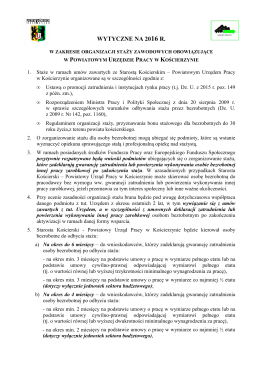 Wytyczne staż - 18.01.2016 r. - Powiatowy Urząd Pracy w Kościerzynie