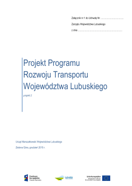 Projekt Programu Rozwoju Transportu Województwa Lubuskiego