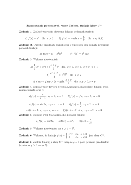 Zastosowanie pochodnych, wzór Taylora, funkcje klasy C - e-WMP