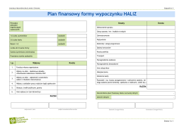 Plan finansowy formy wypoczynku HALiZ