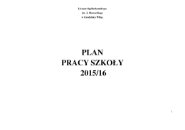 Plan Pracy Szkoły 2015/2016 - Liceum Ogólnokształcące im