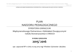 Plan NP 2015-2016 - Gimnazjum w Wieprzu