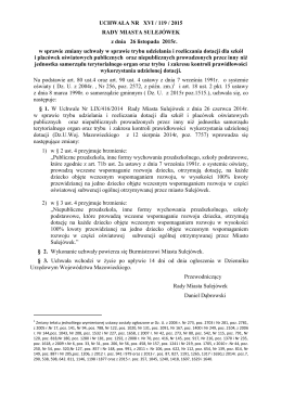 XVI/119/2015 w sprawie zmiany uchwały w spr. trybu udzielania i