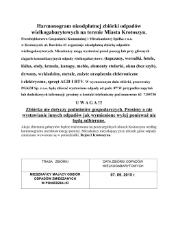 Ogłoszenie wielkogabaryty Miasto Krotoszyn 2015