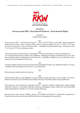 STATUT Stowarzyszenia RKW - Ruch Kontroli