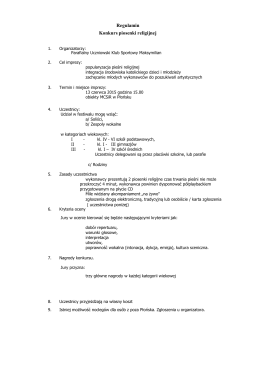 Regulamin Konkurs piosenki religijnej