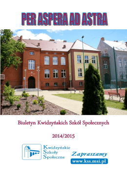 Biuletyn Kwidzyńskich Szkół Społecznych 2014