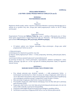 27/08/2015 regulamin promocji 2-ga para szkieł