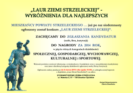 Ogłoszenie o konkursie Laur Ziemi Strzeleckiej (dokument pdf )