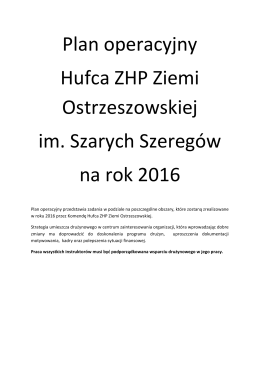 Plan operacyjny Hufca ZHP Ziemi Ostrzeszowskiej im. Szarych