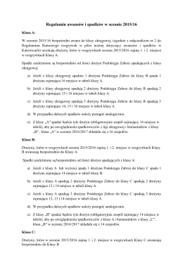 Regulamin awansów i spadków w sezonie 2015/16