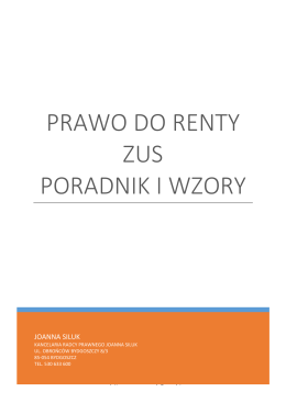 Poradnik ZUS Renty - Kancelaria Radcy Prawnego Joanna Siluk