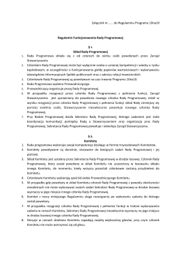 Zasady funkcjonowania Rady Programowej programu