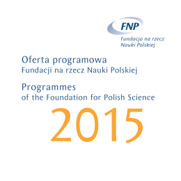 Oferta programowa FNP w 2015 roku