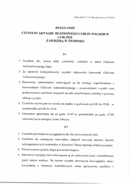 Regulamin - Sąd Rejonowy Lublin