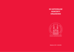 Katalog festiwalowy Katedralnych Koncertów Organowych