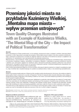 Przemiany jakości miasta na przykładzie Kazimierzy Wielkiej