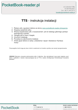 Instrukcja instalacji pakietów TTS