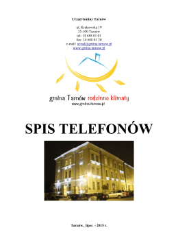 SPIS TELEFONÓW - Urząd Gminy Tarnów