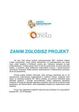 ZANIM ZGŁOSISZ PROJEKT - Urząd dzielnicy Ochota