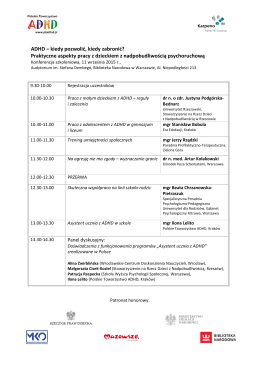 Program_konferencji – pdf - Polskie Towarzystwo ADHD