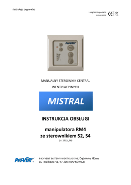 Instrukcja obsługi sterownika RM4 - Pro-Vent
