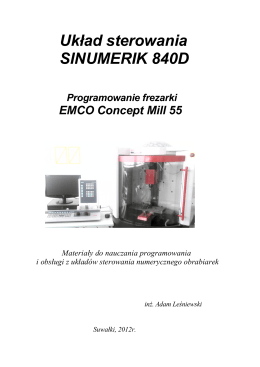Układ sterowania SINUMERIK 840D (Programowanie frezarki