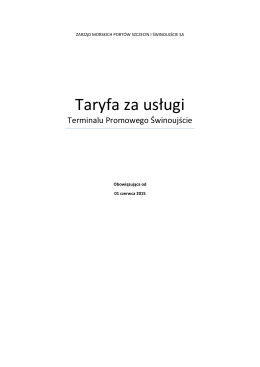 Nowa Taryfa za usługi TPS 2014 HC_zmiana kolej od 01 06 2015