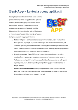 Best-App – kryteria oceny aplikacji
