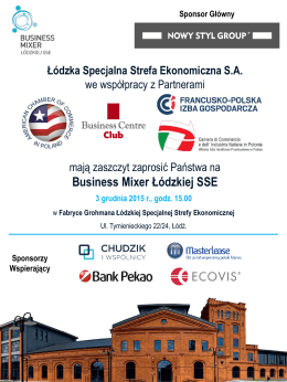 Business Mixer w Łódzkiej SSE 03.12.2015 - zaproszenie i