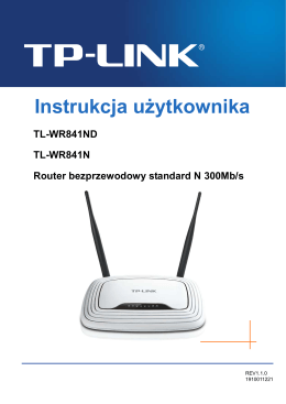 Podręcznik Użytkownika Routera TP-LINK TL-WR841N