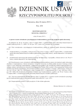 Rozporządzenie Ministra Zdrowia z dnia 10 marca 2015 r. w