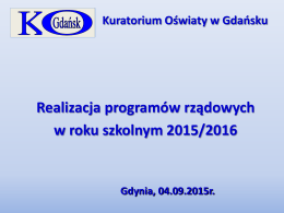 Realizacja Programów Rządowych w roku szkolnym 2015/2016