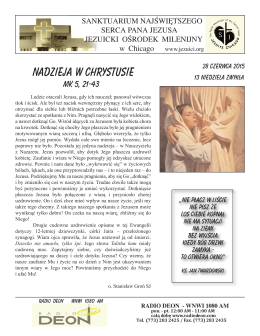 Niedziela 28 czerwca 2015 - Polscy Jezuici w Chicago