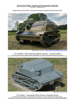 Surviving Polish Tanks and Armoured Vehicles