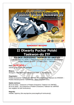 II Puchar POLSKI UITF 2015 - Polskie Zrzeszenie Taekwon-do