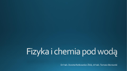 "Fizyka i chemia pod wodą" (+12) - dr hab. Dorota Rutkowska