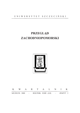 Pobierz Przegląd Zachodniopomorski 3/2008 w wersji PDF.
