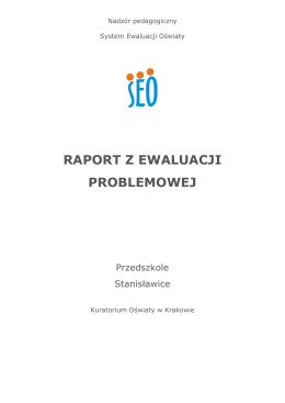 Raport z ewaluacji przedszkole - Stanisławice Gmina Bochnia