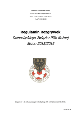 Dolnośląskiego Związku Piłki Nożnej Sezon 2015/2016