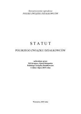 Statut PZD - wersja PDF - Polski Związek Działkowców