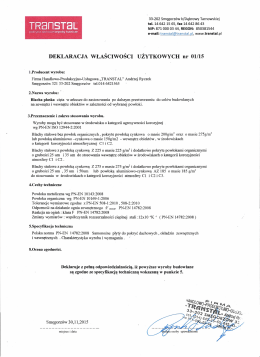 Deklaracja blacha płaska - pobierz pdf