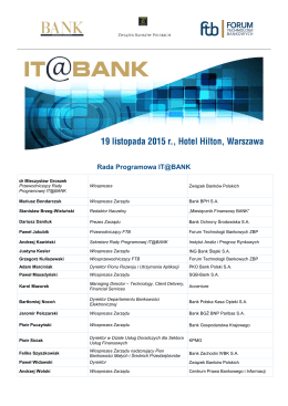 Rada Programowa IT@BANK - Konferencje :: aleBank.pl