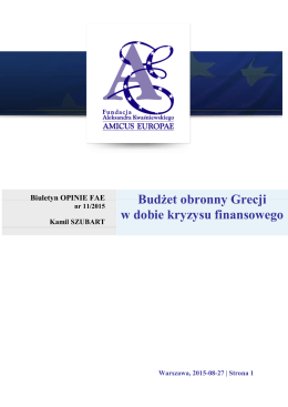 Budżet obronny Grecji w dobie kryzysu