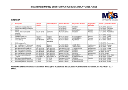 kalendarz imprez sportowych na rok szkolny 2015 / 2016