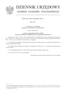 Uchwała Nr 668/2015 Komisji Nadzoru Finansowego z dnia 15
