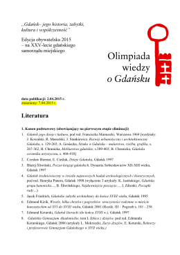 Literatura - Olimpiada wiedzy o Gdańsku